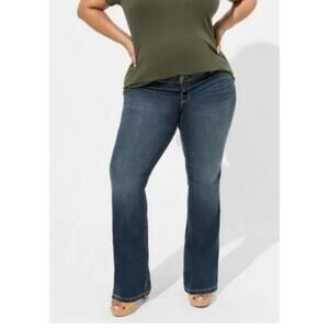 Torrid Slim Boot Cut Vintage Stretch Mid Rise Size 20 Whiskered  Dark Blue